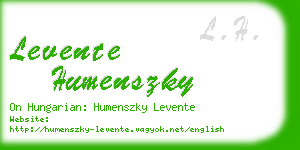 levente humenszky business card